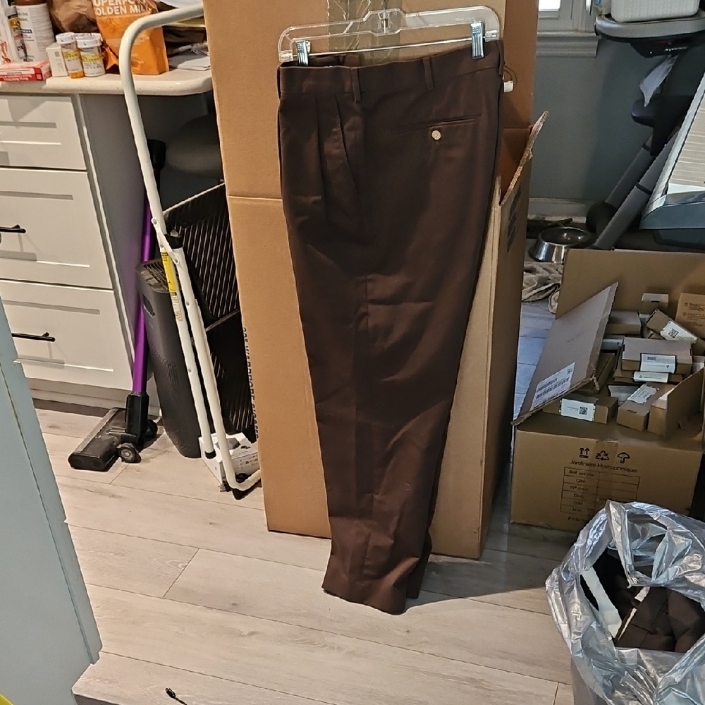 Lands' End Men's Dark Brown Dress Pants